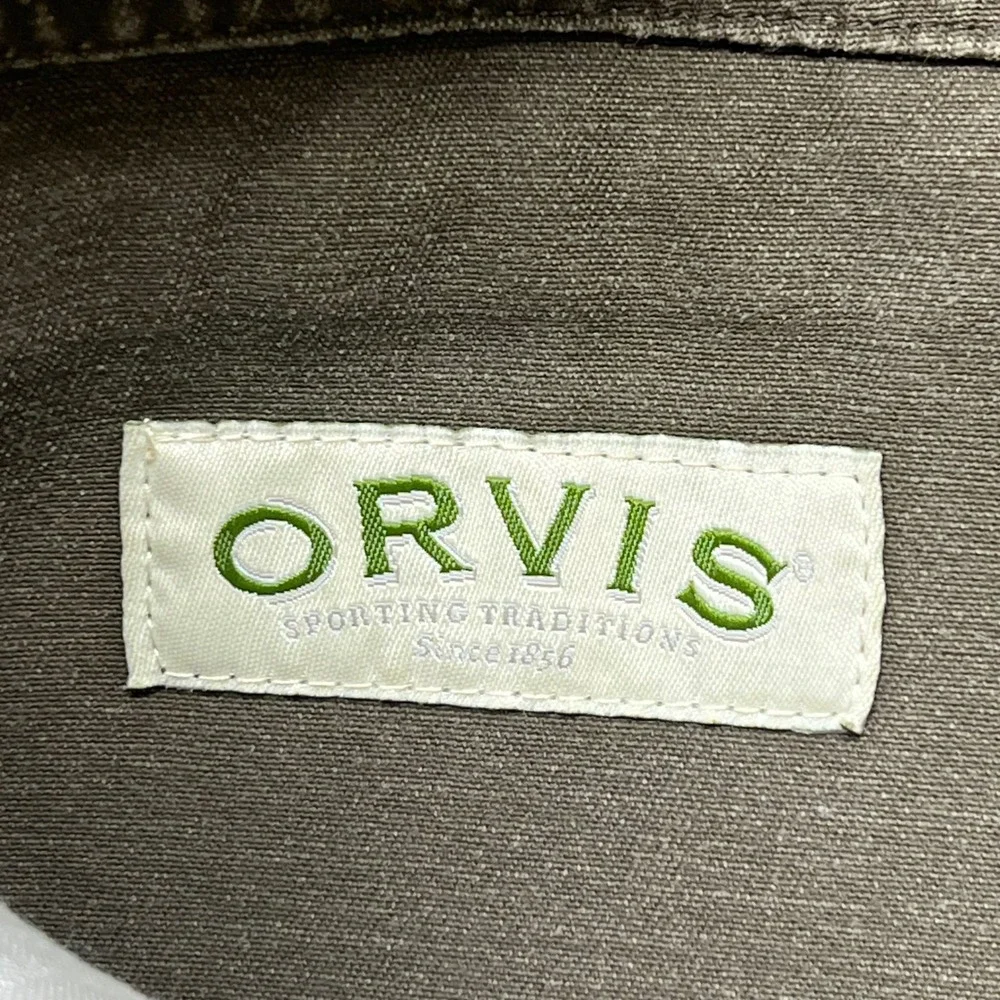 Orvis Sporting Traditions Men Olive Green Canvas Straight Leg Pants Size 32 000